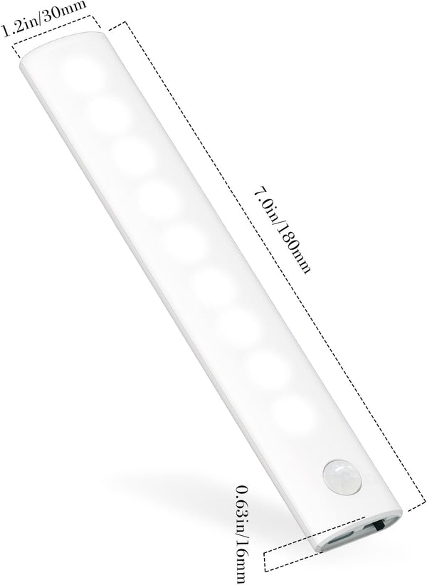 Akay&Tina Under Cabinet Lights, 2 Colors Closet Lights Motion Sensored Under Cabinet Lighting, Rechargeable Battery Operated Cupboard Light for