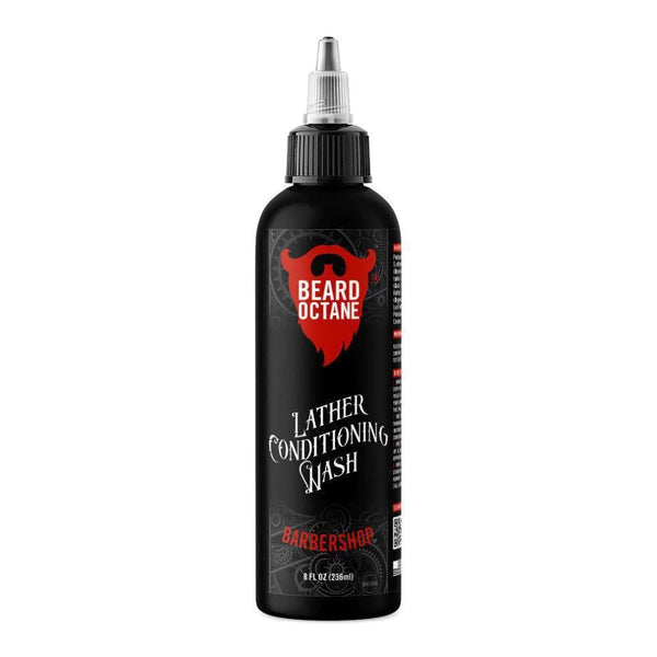 Beard Octane: Barbershop Beard Wash - 8Oz Beard Shampoo - Cleans & Moisturizes Beards W/Shea Butter - Softer Beards - Made in USA