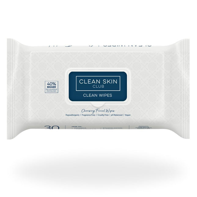 Clean Skin Club XL Premium Face Wipes, 40% Larger than Normal Wipes, Extra Moist