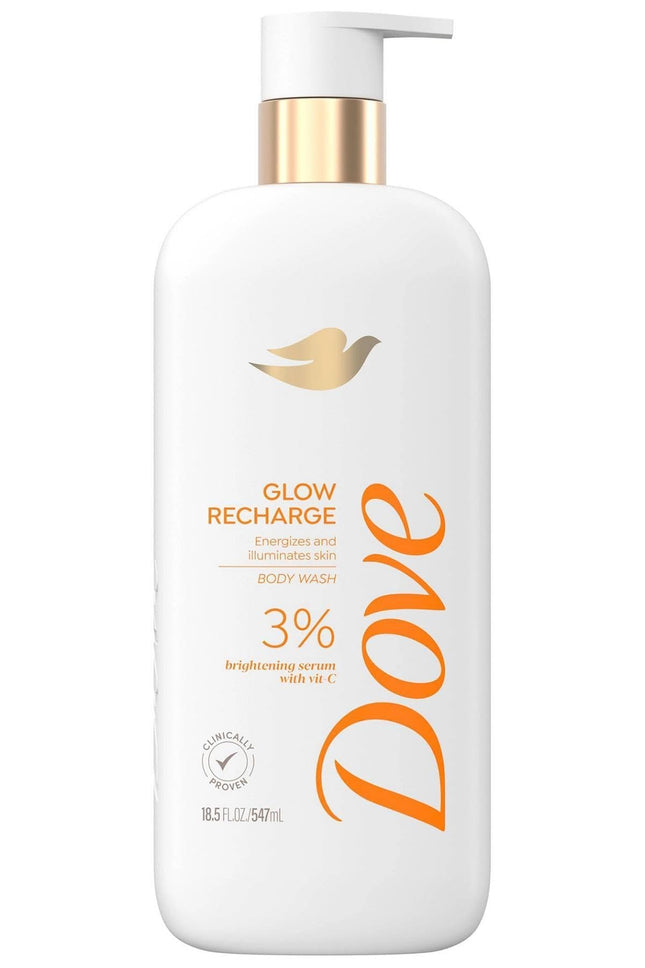 Dove Exfoliating Body Wash Glow Recharge Energizes & Illuminates Skin 3% Brighte