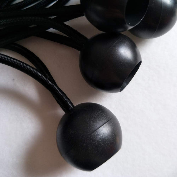 Ball Bungee Cords, 50 Packs, 4 Inch Black Tie Down Cords for Tarp, Canopy Shelter, Wall Pipe, UV Resistant