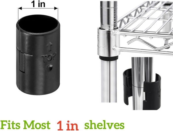 24 Pcs 12 Pairs Wire Shelving Shelf Lock Clips for 1 Inch Post - Shelving Sleeves Replacements for Wire Shelving System (1 Inch Dia) 24 Pcs 1 Inch Dia