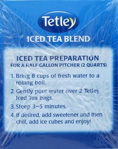 Tetley Black Tea, Iced Tea Blend, Family Size, 24 round Tea Bags