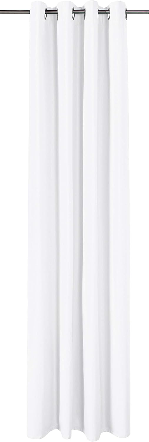 Amazon Basics Room Darkening Blackout Window Curtain with Grommets, Noise Reducing, 100% Blackout, 52 x 96 inches, White, Set of 2 52"W x 96"L