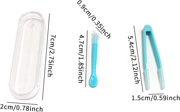 4Pcs Blue Contact Applicator,Contact Lens Remover Tool,Inserter/Remover+Tweezer with Soft Tip,For Contact Lens Cases Health and Household Contact