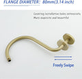 13 Inch High Rise S Shape Shower Extension Arm with Flange,Brushed Gold Shower Head Extender Arm Wall Mounted,Standard 1/2" Connection-Bathroom