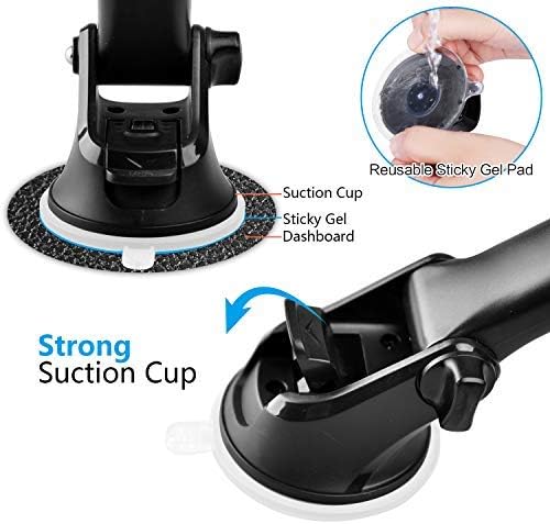 1Zero GPS Suction Cup Mount for Garmin [Quick Extension Arm], Replacement GPS Dash Ball Mount Dashboard Windshield Car Holder for Garmin Nuvi Dezl