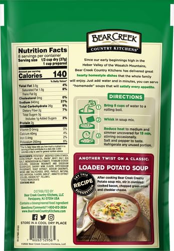 Bear Creek Soup Mix, Creamy Potato, 10.5 Ounce Creamy Potato 10.5 Ounce (Pack of 1)
