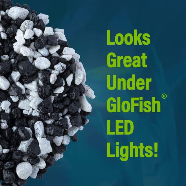 Glofish Aquarium Gravel, Black with White Fluorescent, 5-Pound Bag Black/White 4 x 5 x 9 inches; 5 Pounds