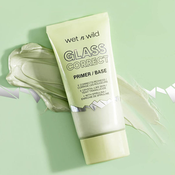 Wet N Wild Prime Focus Glass Skin Correct Primer Bright Crystal Finish, Green, 0.91 Fl Oz