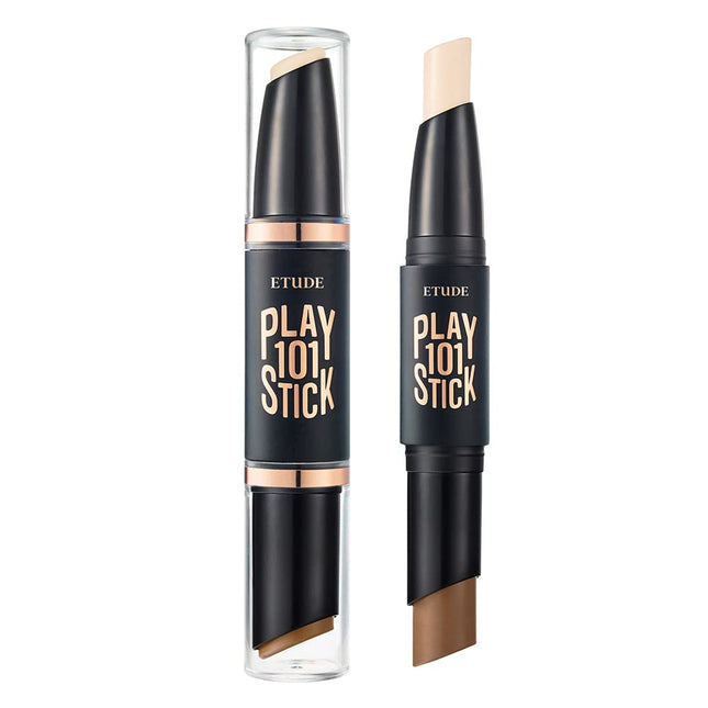 ETUDE Play 101 Stick Contour Duo - Intense | Creamy Shading and Highlighter Duo 
