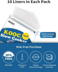 KOOC Slow Cooker Liners 14"X22" 10 Count Extra Large Size Disposable Pot Liners Christmas Cooking Bags Fit 6 Qt to 10 Qt Pot BPA Free Fresh