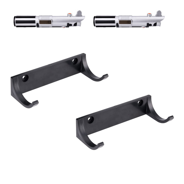 Lightsaber Hilt Wall Mount Holder Light Saber Hilt Display Rack Hook Stand, Compatible for Any Lightsaber Hilt, Black Pa