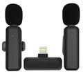 2-Pack Wireless Mini Lavalier Lapel Microphone for iPhone,iPad(Lightning) - 65ft Cordless Clip on Dual Mics with Noise Reduction 6H Working Time