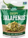 Fresh Gourmet Crispy Lightly Salted Jalapenos | 3.5 Ounce, Pack of 6 | Low Carb | Crunchy Snack and Salad Topper