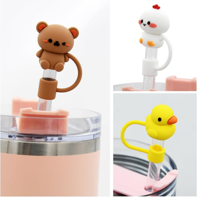 Straw Cover Cap for Stanley Cup,Silicone Straw Topper Compatible with 30&40 Oz Tumbler with Handle,10Mm 0.4In Dust-Proof
