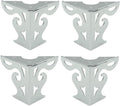 4pcs 3-Inch Furniture Legs, Polished Chrome | Hollow Out Modern, Triangle Feet, For Sofa Table Cabinet Cupboard Bed Couch Chair, Bookcase Feet Silver