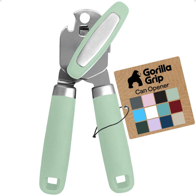 The Original GORILLA GRIP Heavy Duty Stainless Steel Smooth Edge Manual Can Opener and Bottle Openers, Soft Ergonomic Ha