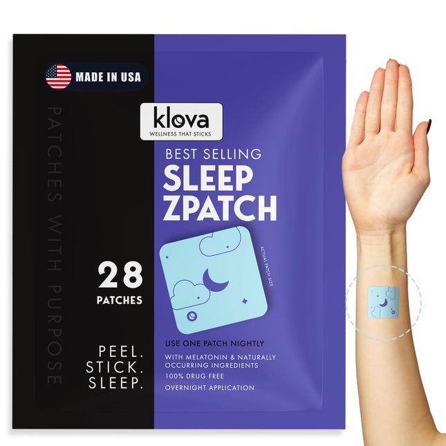 Klova Sleep Support Patches with Ashwagandha, L-Theanine, Hops, Melatonin, Valer