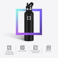 IRON °FLASK 24 oz Narrow Mouth Water Bottle with Straw | Insulated Stainless Steel Sports Water Bottle with Leakproof Straw Lid - BPA Free, Cold
