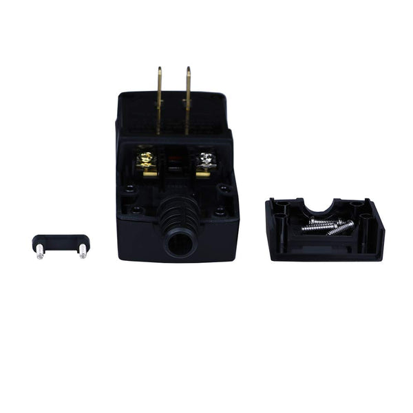 GFCI Replacement Plug Assembly 2 Prong Wires 15 Amp Waterproof Electrical Cord End Male GFI Circuit Breaker for Pool Pump Power Pressure Washer