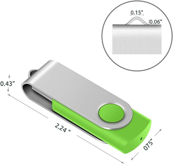 Professional 10-Pack of Enfain 16GB Multicolor USB 2.0 Flash Drive 10 Pack | Swivel Thumb Drives with 31 Labels | Gift-Ready Packaging for
