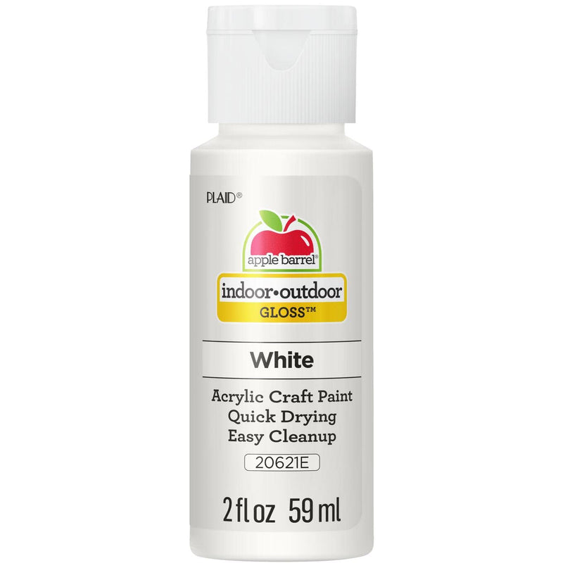 Apple Barrel Gloss Acrylic Paint in Assorted Colors (2-Ounce), 20621 White White 2 Fl Oz (Pack of 1)