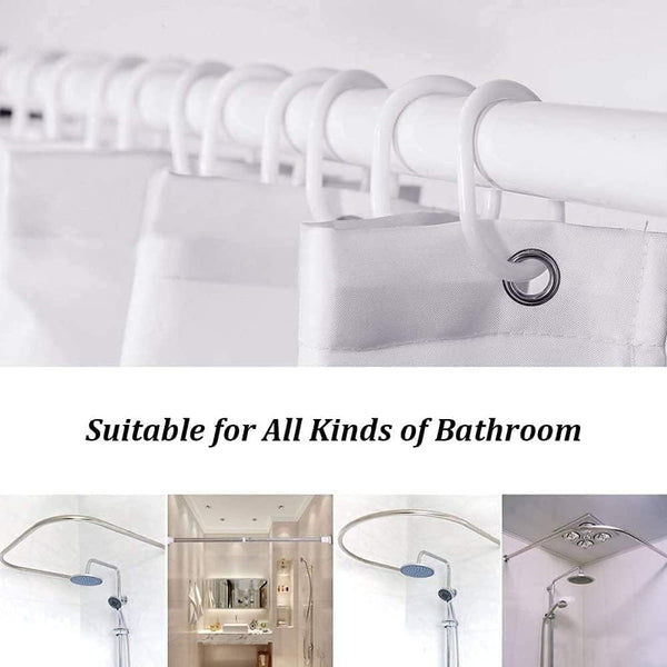 4Pcs Christmas Shower Curtain Sets Kids Bathroom Halloween Decor with 12 Curtain Hooks for Bathroom, Waterproof 71 x 71 inch (D3)