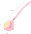 Tbestmax Loofah Back Scrubber Long Handle Shower Body Brush with Soft Mesh Sponge for Women Skin Exfoliating Bath, Massage 2 Count (Pack of 1)