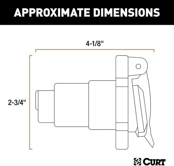 CURT 58150 Vehicle-Side 7-Pin RV Blade Trailer Wiring Harness Connector