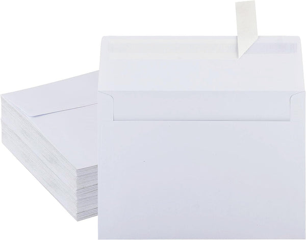 50 Pack White Envelopes - 5 x 7 Inch, A7, Card, Invitation & Postcard Envelopes