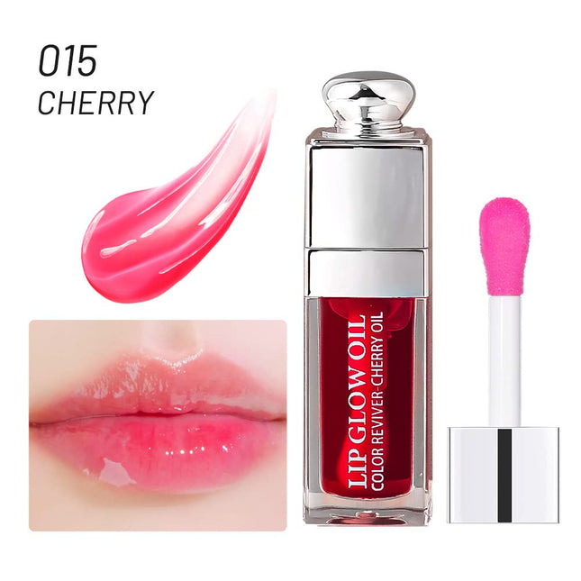 Hydrating Lip Glow Oil, Lip Oil Gloss Transparent Toot Tinted Nourishing Long La