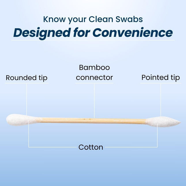 Clean Skin Club Clean Swabs | 500CT | One Pointed Tip | Biodegradable + Organic 
