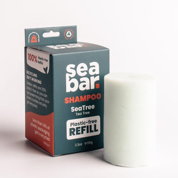 Shampoo Bar Refill - All Natural Hair Shampoo - Vegan, Sulfate-Free, Eco Friendly Zero Waste Reusable Packaging, SeaTree Oil