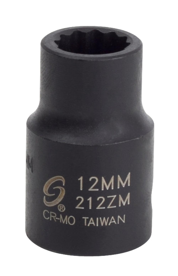 SUNEX TOOLS 212zm 1/2-Inch Drive 12-mm 12-Point Impact Socket