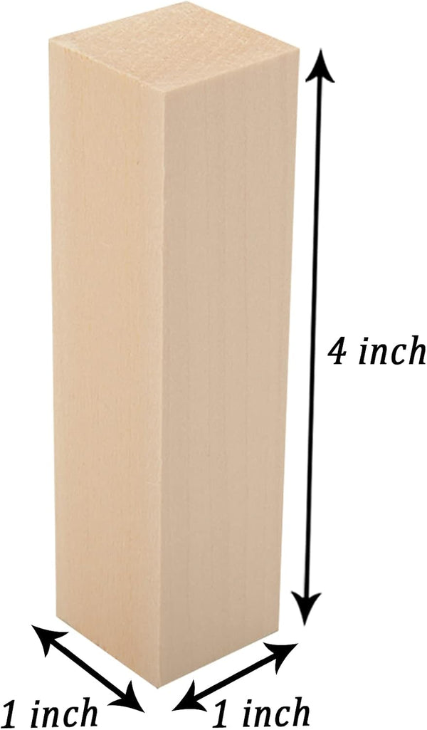 12 Pack Unfinished Basswood Carving Blocks Kit, Rectangular Wooden Blocks for DIY Carving, Crafting and Whittling for Adults Beginner and