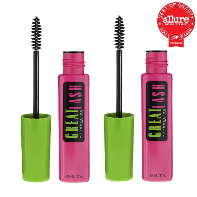 Maybelline Great Lash Washable Mascara Makeup, Volumizing Lash-Doubling Formula 