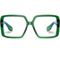 VISOONE Oversized Chunky Blue Light Blocking Glasses for women Harvard Emerald Green Large