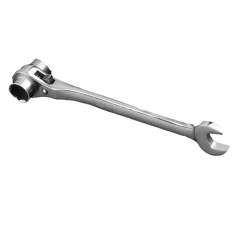 2 in 1 Scaffolding Podger Ratchet Wrench Site Ratcheting Socket Spanner Tool 19mm/22mm Silver