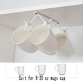 Tavery Mug Hooks Coffee Cabinet Kitchen - Cup Holder Storage Utensils Display Beer Glass Hanger Drying Rack (4, White) White 4