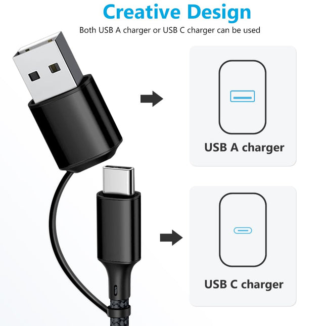 Puxnoin Multi Charging Cable 5 in 1, 2Pack 4FT USB C Multi Charger Cable Universal Multiple Charging Cord with USB C/Mic