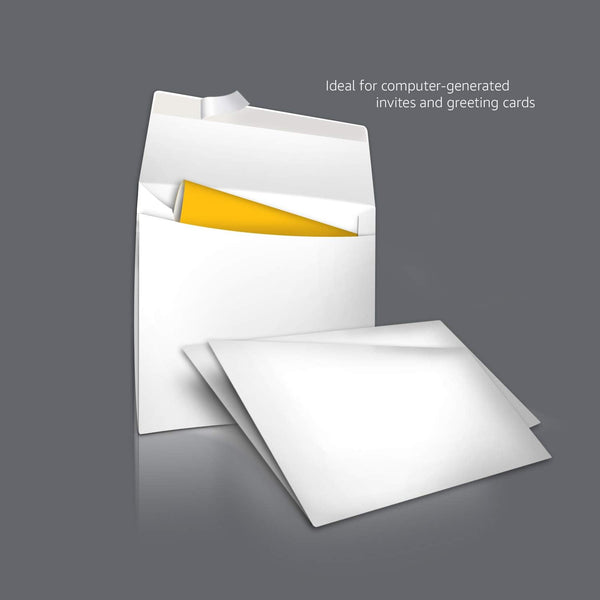 Amazon Basics A9 Blank Invitation Mailing Envelopes, Peel & Seal, No Licking, 5-3/4 x 8-3/4 Inches, White, Pack of 100 100-Pack