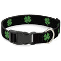 Buckle-Down 6-9" St. Pat'S Black/Green Plastic Clip Collar, Narrow Small 1/2" Wide - Fits 6-9" Neck - Small