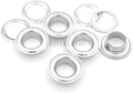 CRAFTMEmore 3/8" (10MM) Hole 100 Sets Grommets Eyelets with Washers for Clothes, Leather, Canvas (Silver)