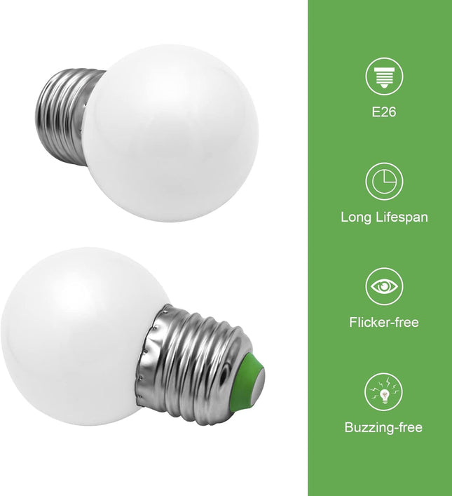 LED Light 30W Equivalent G14 G45 Edison Bulb 120V 3W Cool White 6000K 260 Lumens Bulbs E26 Medium Screw Base Lightbulb f