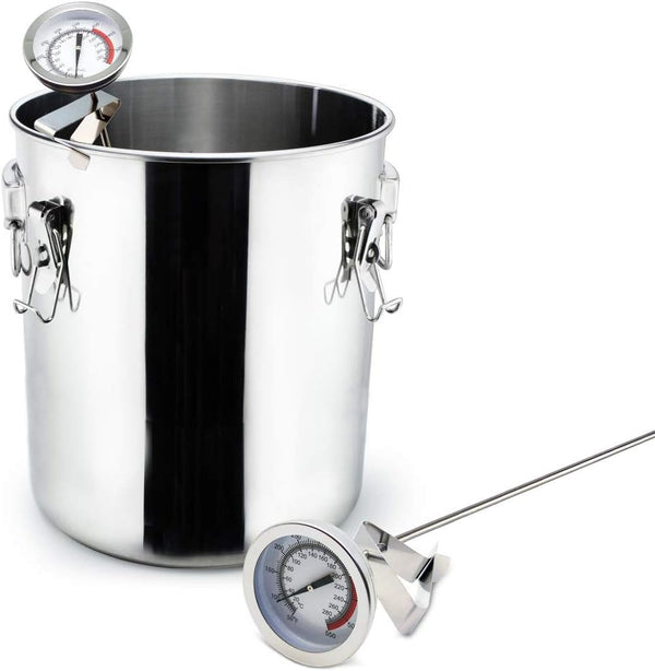 Deep Fryer/Candy/Turkey Thermometer with Clip&15 inch stem - Professional Kitchen Pot Fryer,Stainless Steel Fry Oil Thermometer for Frying,Candy