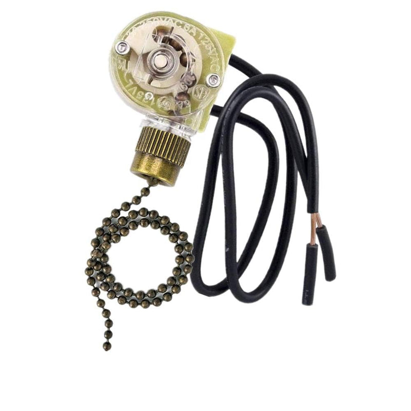 Ceiling Fan Light Switch Zing Ear Pull Chain ZE-109 Fan Light Switch, On-Off Speed with Pull Chain Compatible with Ceiling Fans, Lamps and Wall