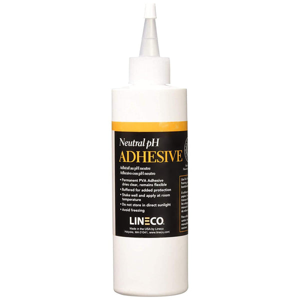 Lineco Neutral pH Adhesive, Acid Free All-purpose Glue, White, 8 OZ, 1 Pack | Dries Clear, Remains Flexible, Used for Bookbinding and Book Repair,