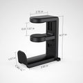 EURPMASK Rotating Headphone Stand - PC Gaming Headset Holder, Adjustable Clamp-on Under Desk Hanger With 360 Degree Swivel & Cable Clip Organizer