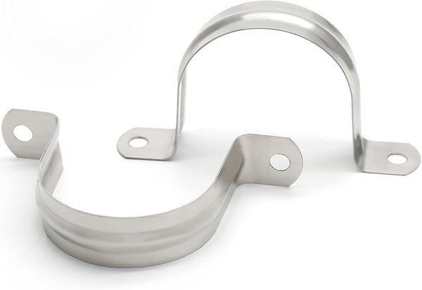 M50 2 Inch Conduit Clamps, Stainless Steel Cable Clamp, 10pcs | U Bracket, Rigid Pipe Strip, Hanger with 2 Holes Fit for 2 inch Pipes OD 10pcs 2 Inch